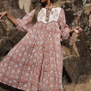 Daughter’s of India Diya Midi Dress- Chestnut XL